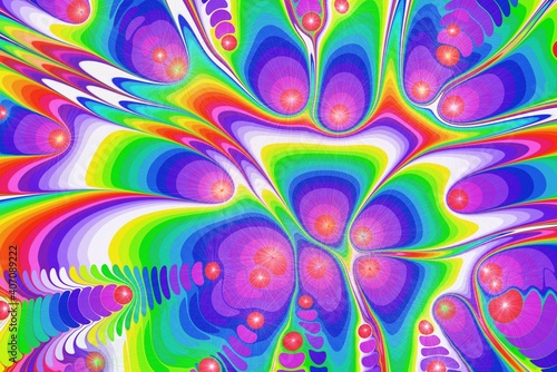 Psychedelic colourful rainbow blobby background
