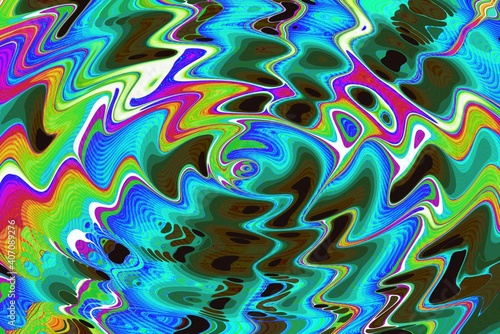 Turquoise abstract background shattered waves
