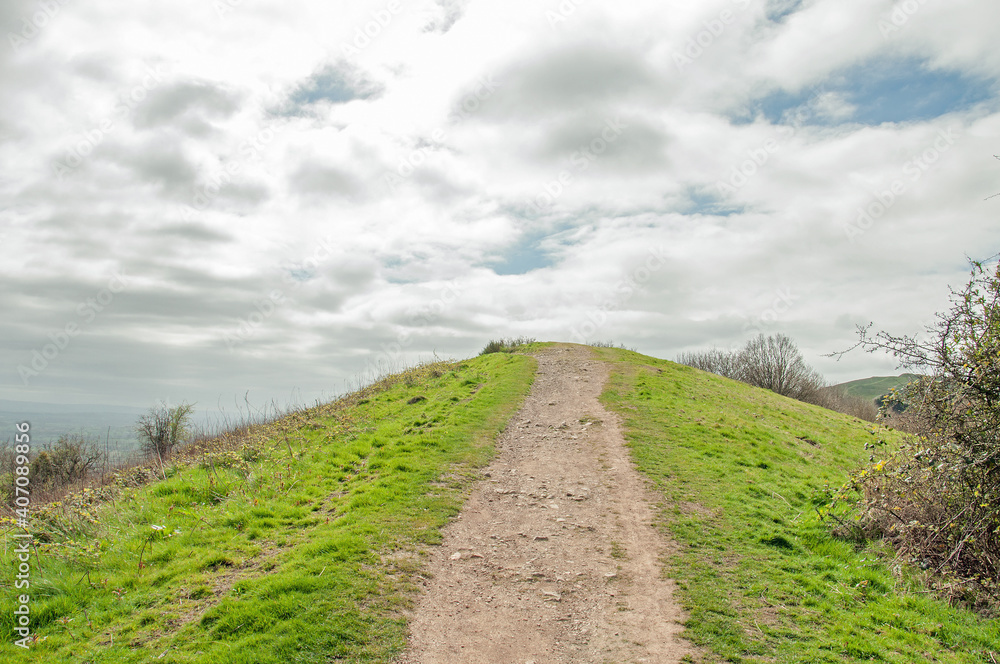 Pathway along the Malvern hills in the Springtime.
