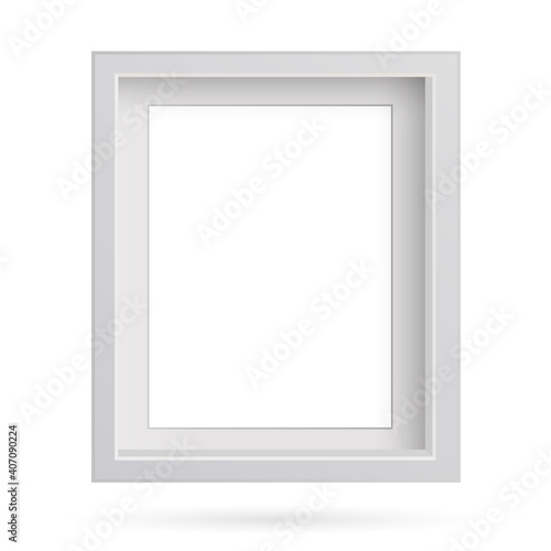Presentation set square picture frame design with shadow on transparent background. 3D Board Banner Stand on isolated clean blank table Vector illustration EPS 10 for photo  image  text promotional