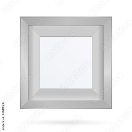 Presentation set square picture frame design with shadow on transparent background. 3D Board Banner Stand on isolated clean blank table Vector illustration EPS 10 for photo  image  text promotional
