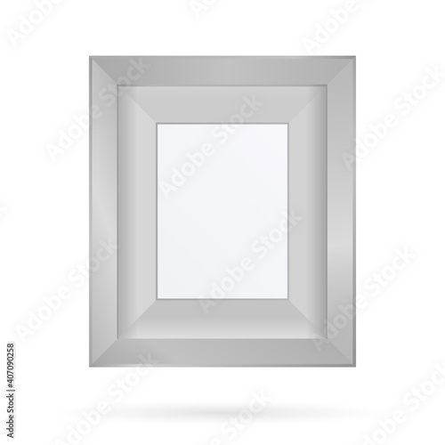 Presentation set square picture frame design with shadow on transparent background. 3D Board Banner Stand on isolated clean blank table Vector illustration EPS 10 for photo  image  text promotional