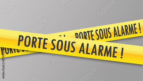 Logo porte sous alarme.