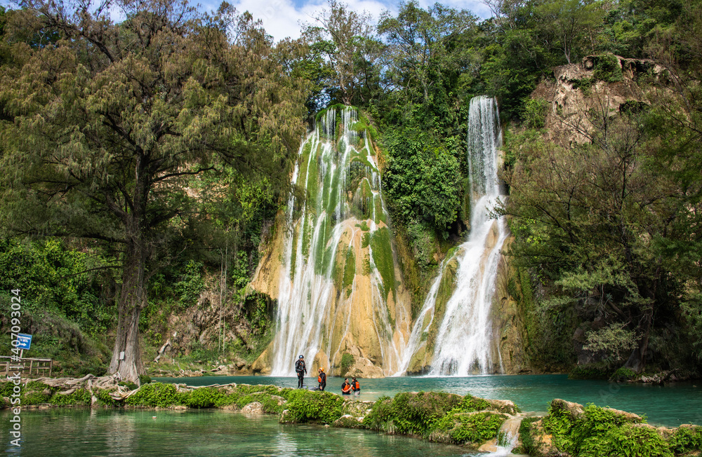 The beautiful Minas Viejas waterfall, Huasteca Potosina, San Luis ...