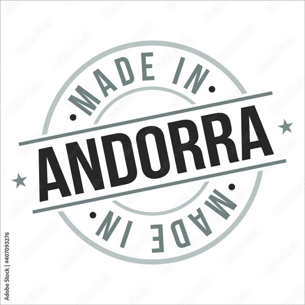 Made in Andorra Quality Original Stamp Design Vector Art Tourism Souvenir Round National Product Seal. Made in Andorra Quality Original Stamp Design Vector Art Tourism Souvenir Round National Product Seal.