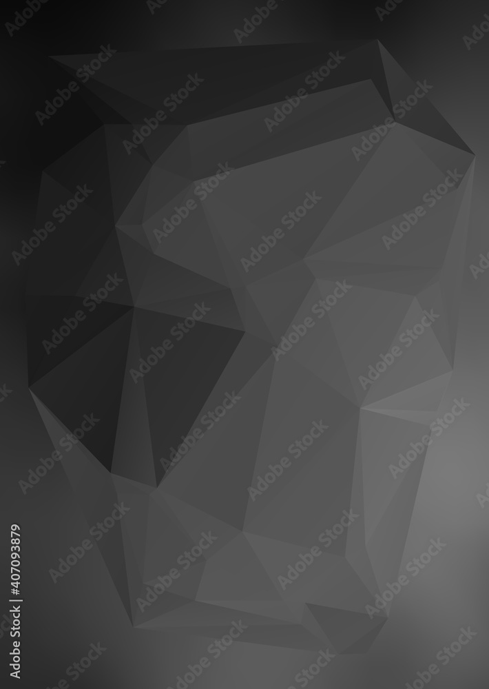 Design elements Business templates presentation. Easy editable vector illustration EPS 10 layout for brochure, monohrome triangle 3d effect crystal lattice on black white gradient grey background