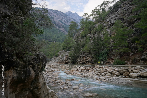 A blue river in the forest at Goynuk, Antalya