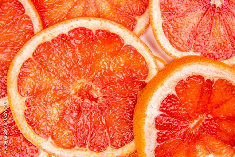 grapefruit slices close up grapefruit slices close up