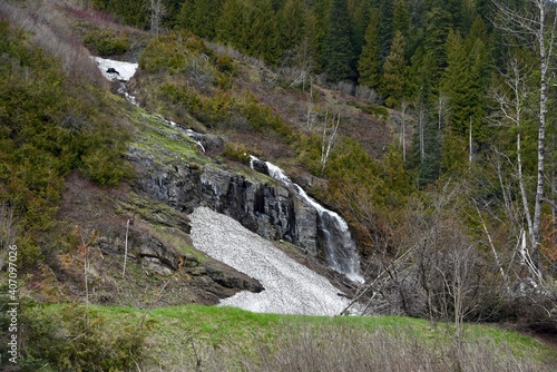 waterfall in the mountains