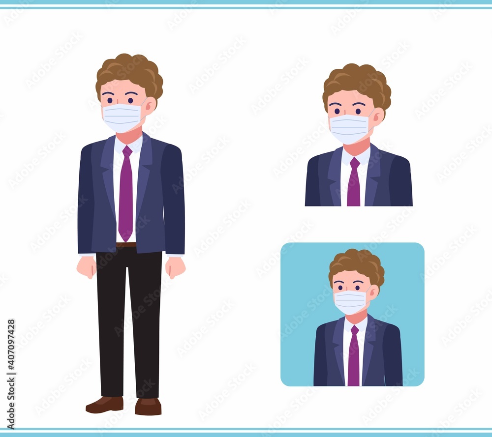 Young man in an afro hair suit_B Young man in an afro hair suit_B