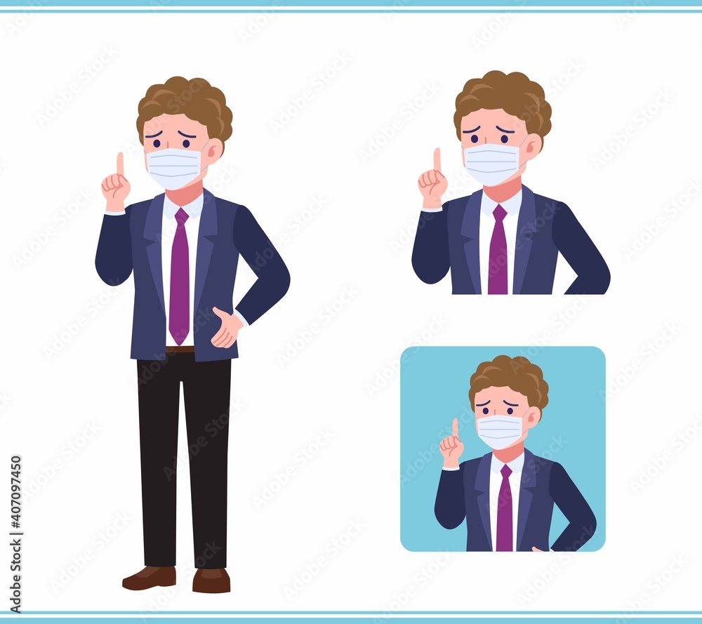 Young man in an afro hair suit_B Young man in an afro hair suit_B