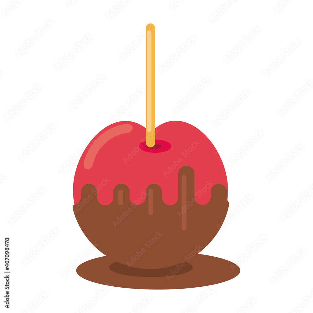 apple with caramel street food icon apple with caramel street food icon