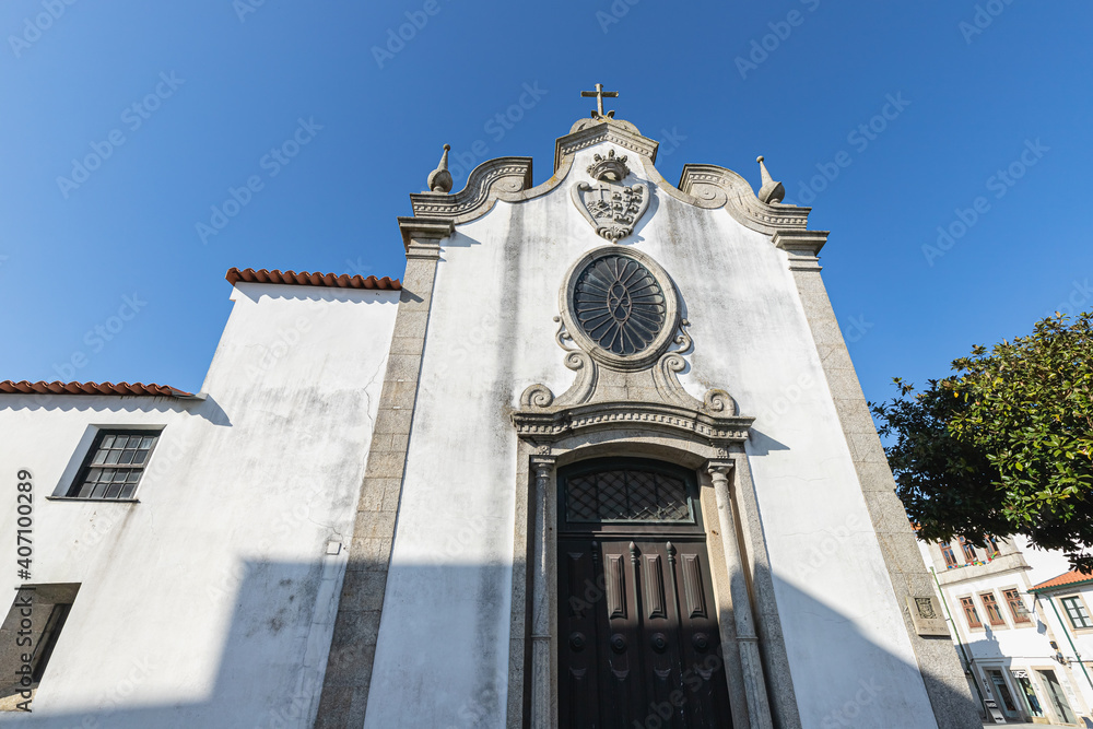 Architectural detail of the Church of Mercy in Esposende, Portugal