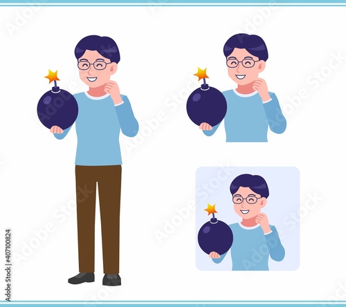 Young man with glasses