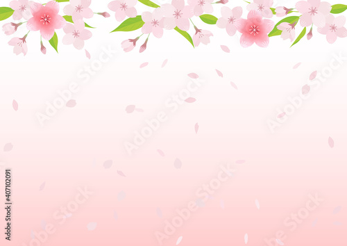 Wallpaper Mural Illustration material of cherry blossoms (vector, background) Torontodigital.ca