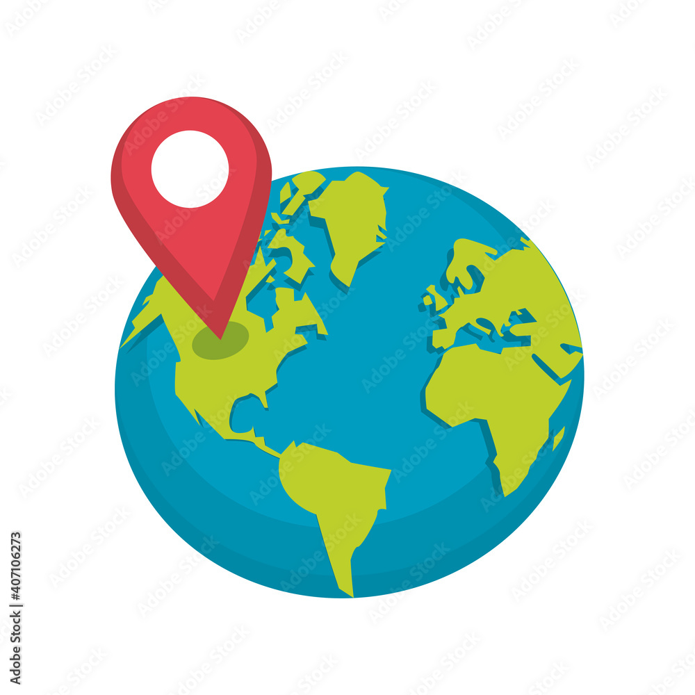 world planet earth with pin location world planet earth with pin location