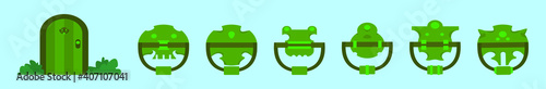 set of door knocker cartoon icon design template with various models. vector illustration isolated on blue background