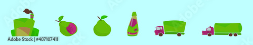 set of guava cartoon design template with various models. vector illustration isolated on blue background