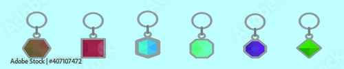 set of key holder cartoon icon design template with various models. vector illustration isolated on blue background