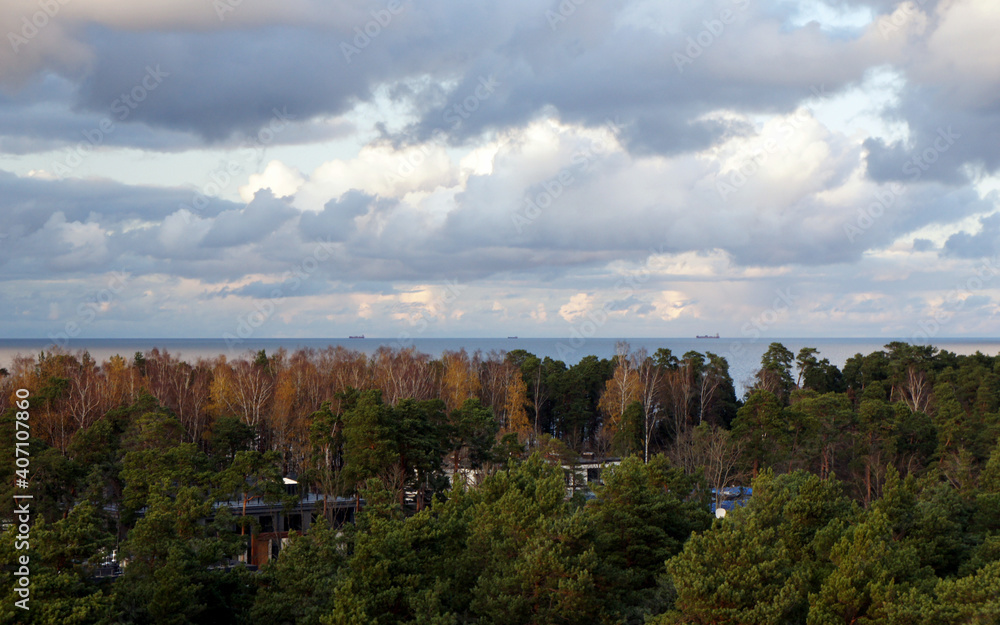 Autumn clouds over the Baltic Sea. Latvia.