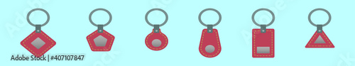 set of key holder cartoon icon design template with various models. vector illustration isolated on blue background