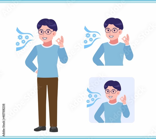 Young man with glasses