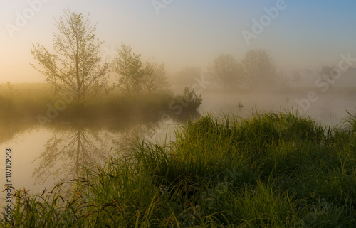 misty morning on the river