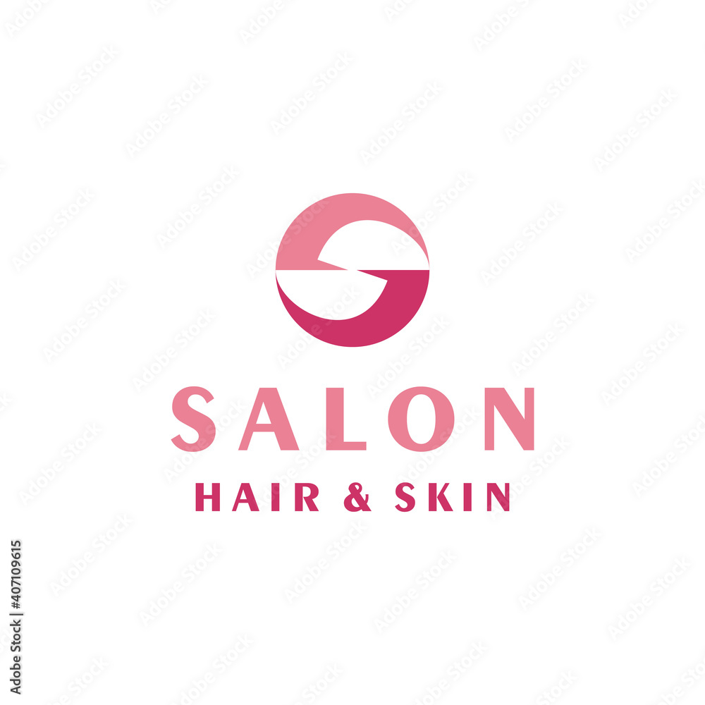 Beautiful hair salon vector logo template Beautiful hair salon vector logo template