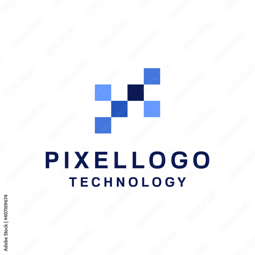 Digital Pixel vector logo template for a Technology company Digital Pixel vector logo template for a Technology company