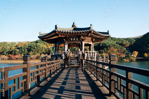 Woryeonggyo Bridge on Nakdong river in Andong, Korea