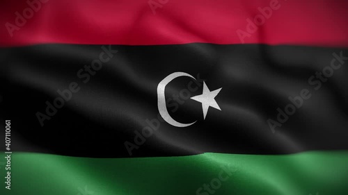 Libya Flag Textured Waving Front Background HD photo