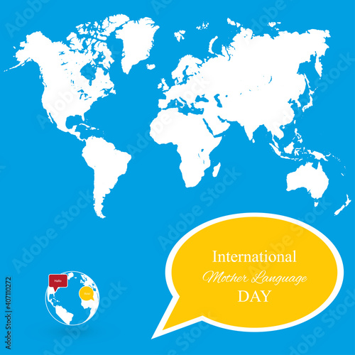 International Mother Language Day, which is held annually, on February 21. Suitable for backdrops, posters, annual events. simple eps 10