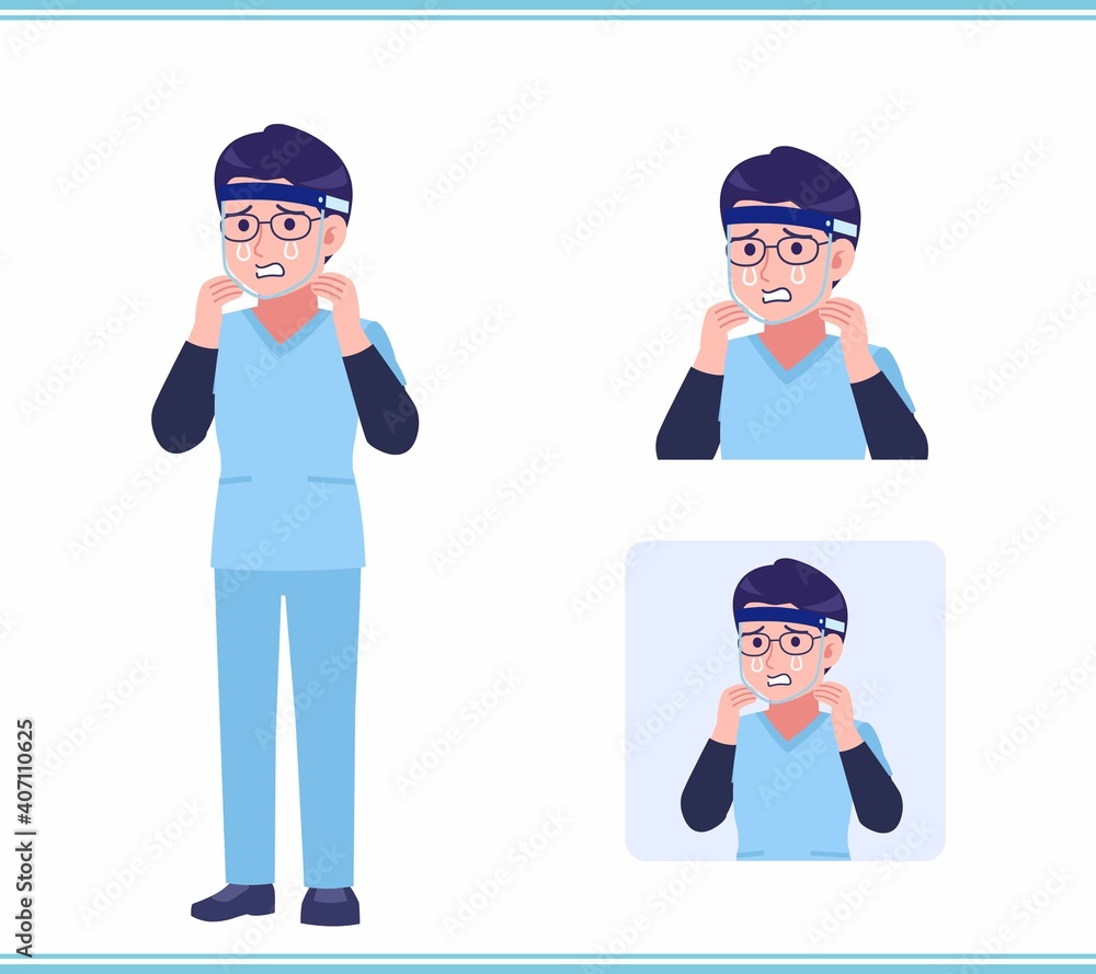Young nurse man dressed in blue_A