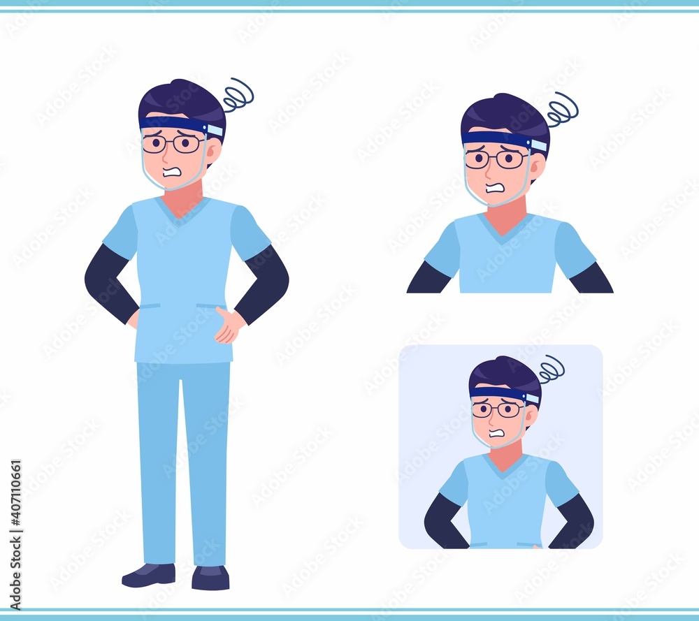 Young nurse man dressed in blue_A