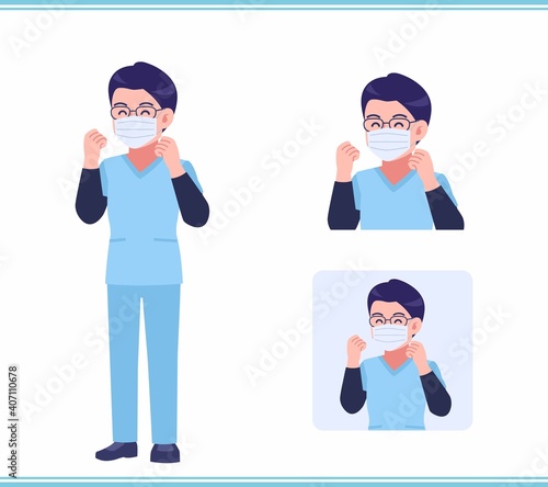 Young nurse man dressed in blue_A