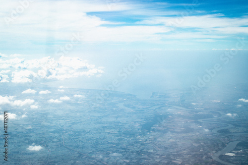 View of Ho Chi Minh city  Vietnam. View from air plane.