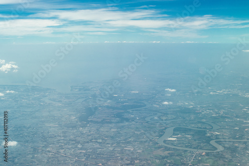 View of Ho Chi Minh city  Vietnam. View from air plane.