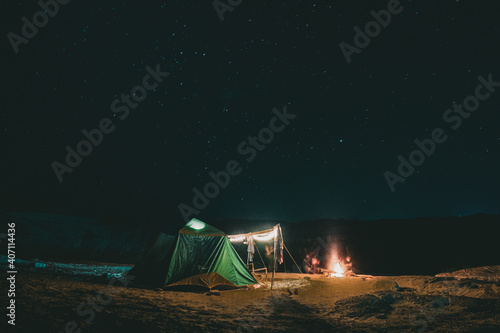 
Camping on the sandy beach