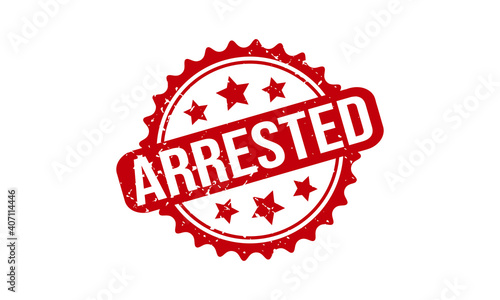 Arrested Rubber Grunge Stamp Seal Vector Illustration