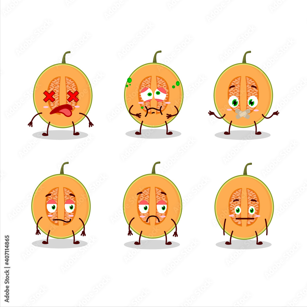 Slice of melon cartoon character with nope expression Slice of melon cartoon character with nope expression