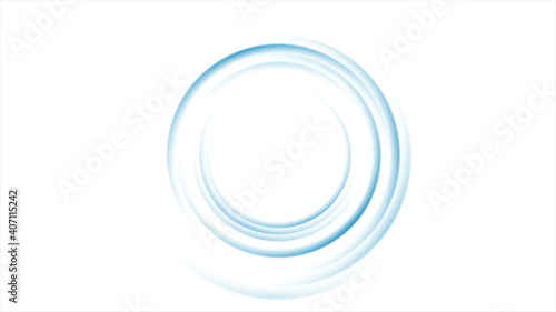 Bright blue smooth rings abstract background