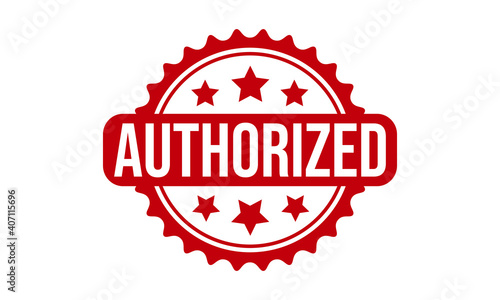 Authorized Rubber Stamp. Red Authorized Rubber Grunge Stamp Seal Vector Illustration