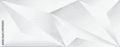 low poly Grey and white background for design of geometric triangle