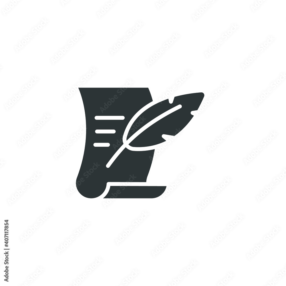 History, writing icon. Solid style for web template and app. Simple thin line, poetry, book concept, education, vector illustration design on white background. EPS 10 History, writing icon. Solid style for web template and app. Simple thin line, poetry, book concept, education, vector illustration design on white background. EPS 10
