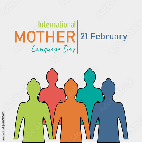 International Mother Language Day, which is held annually, on February 21. Suitable for backdrops, posters, annual events. simple eps 10
