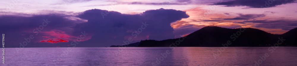 hills and coast in the Sunset