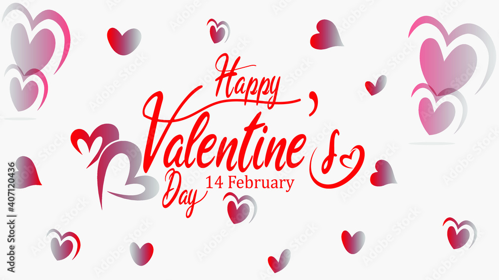 Happy Valentine's Day background February 14th
