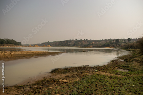 the view of shilabati river  at gangani  garbeta  west bengal  india