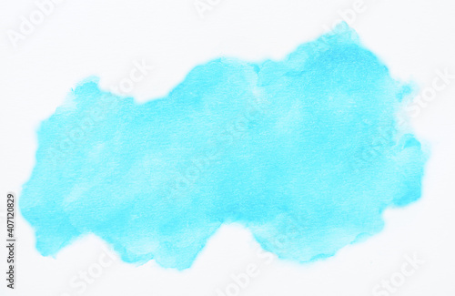 Abstract blue watercolor on white background. abstract art background. texture color paint splash blue. space beautiful wallpaper pattern ink splash. texture blue space color nature paint on paper.