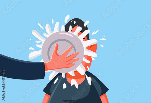 Man Having Pie Thrown in his Face as a Prank